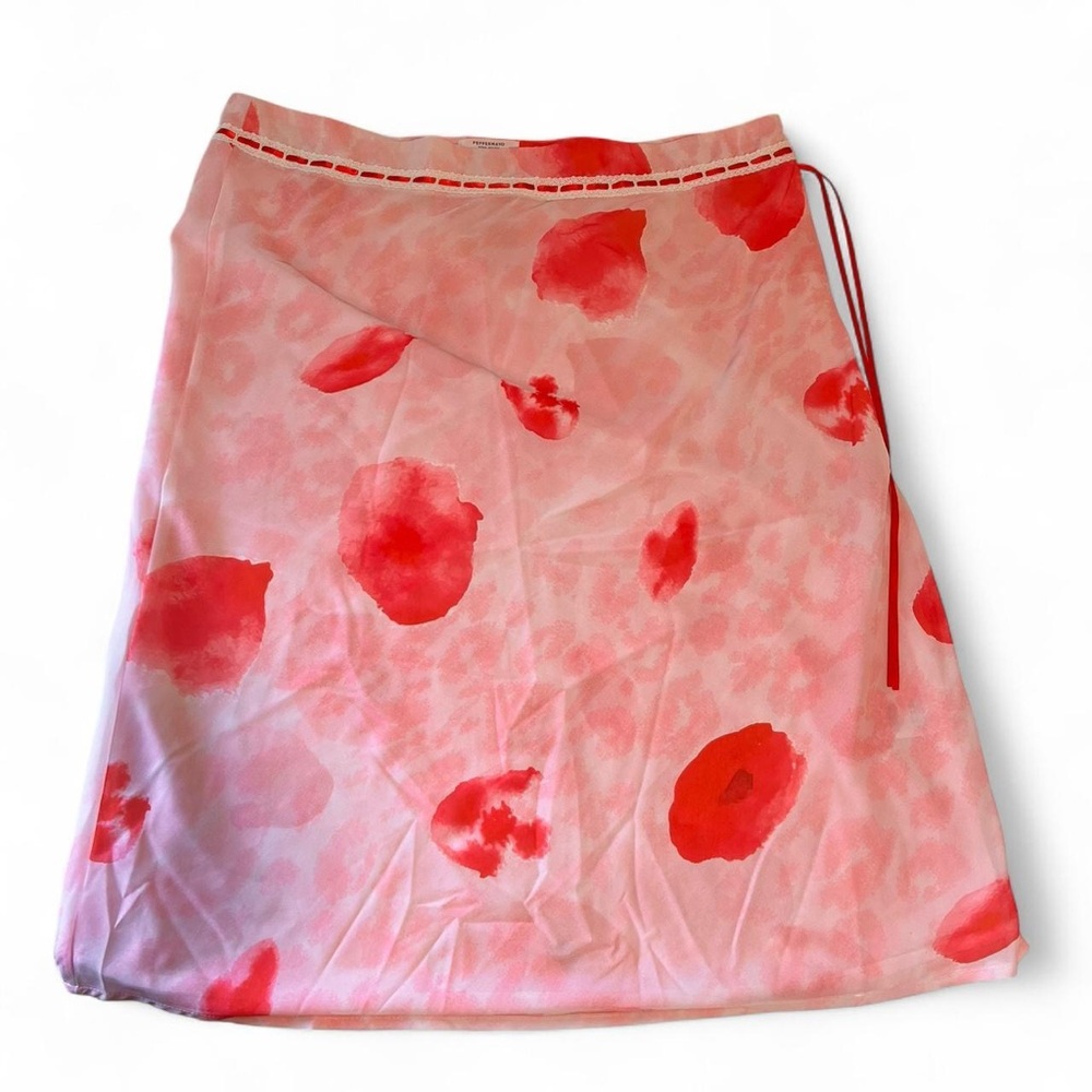 Peppermayo pink floral midi skirt